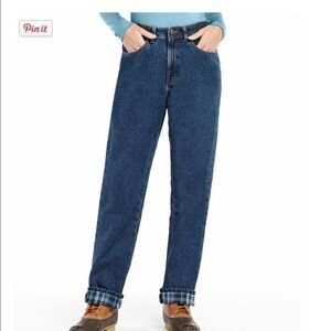 EUC L.L. BEAN ORIGINAL FIT FLANNEL-LINED VINTAGE JEANS SIZE 16